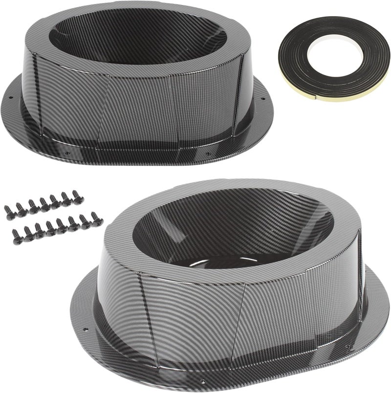 NARPES 2PCS Carbon Fiber Style 6x9'' inch Speaker Boxes for Car UTV ATV RV Boat Trunk Trailer Golf Cart Marine Universal Speaker Enclosures Pods Adapter Spacer Door Kick Panel Cab (Carbon Fiber Look) - Image 1